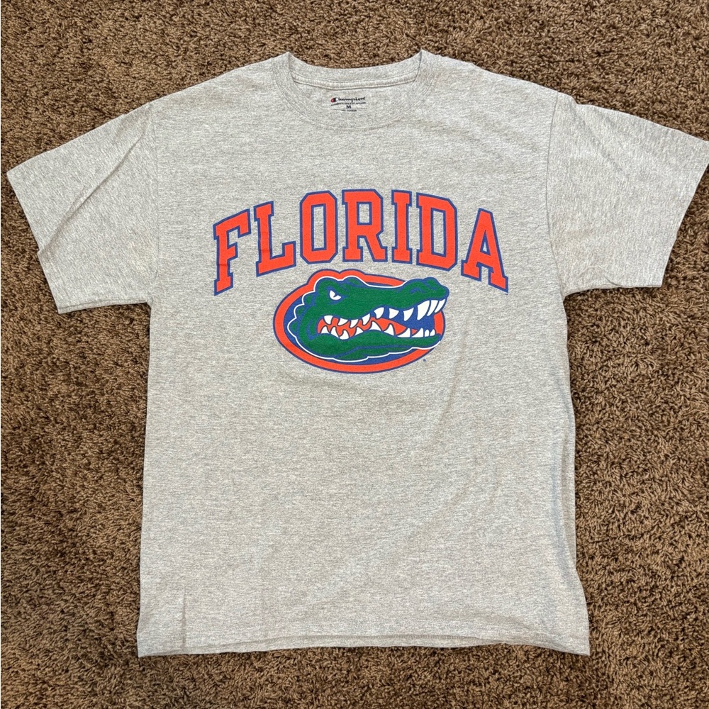 Florida Gators T-Shirt Mens Gray M Champion Orange Florida Logo Unisex EUC